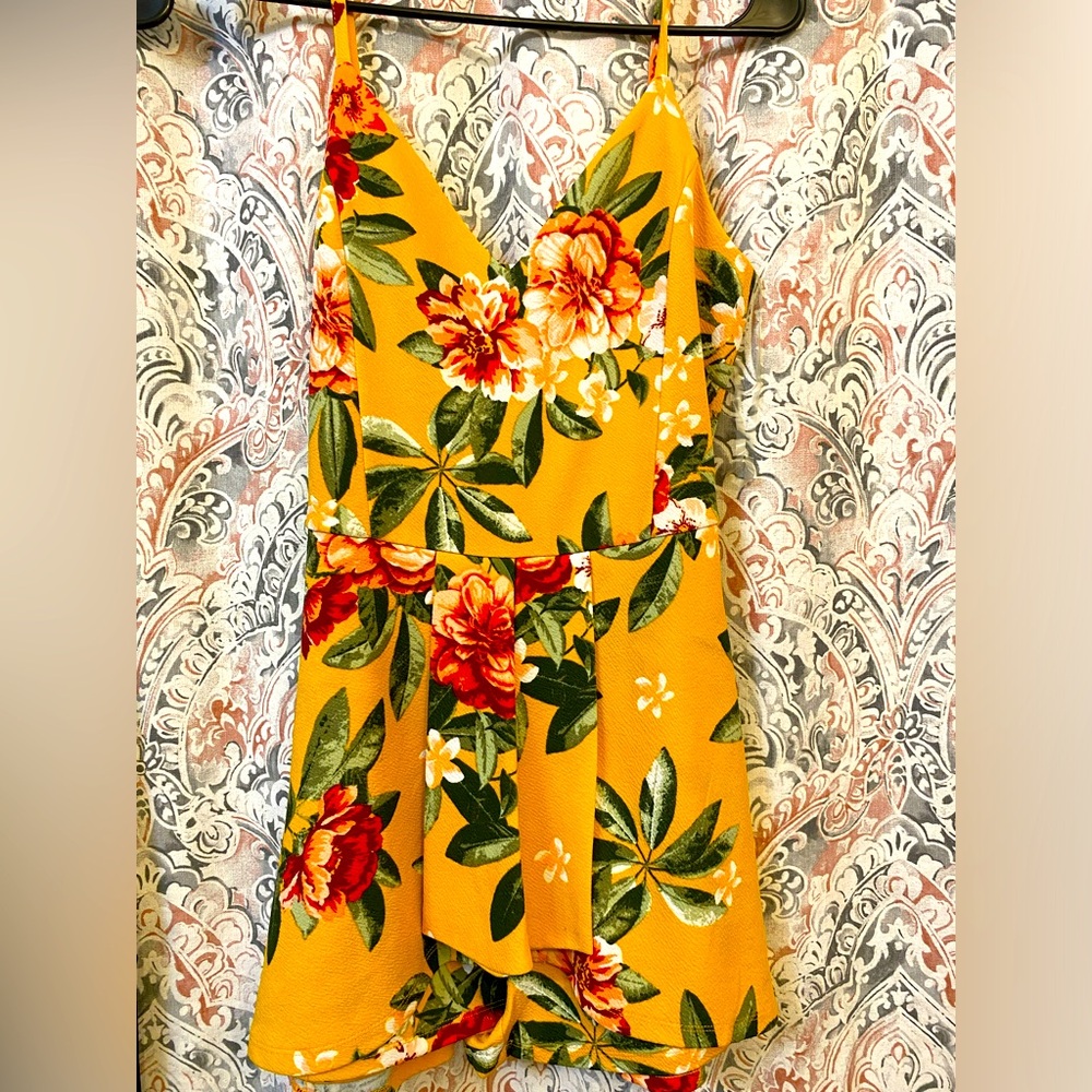 Yellow floral romper